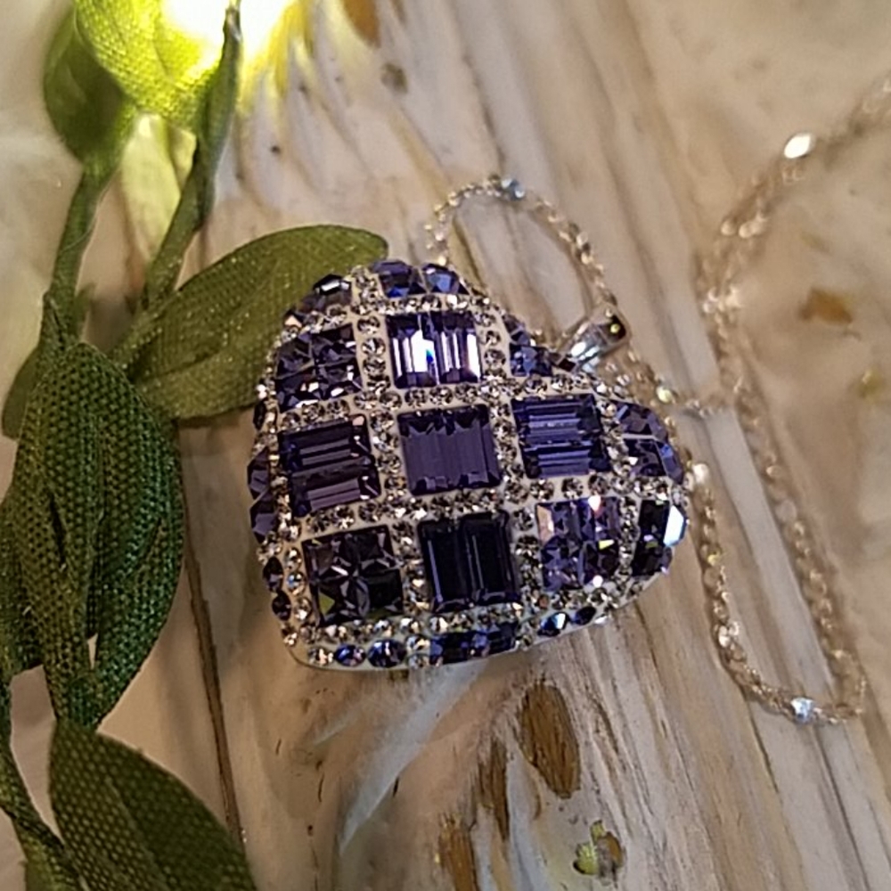 NIB Sterling Silver & Swarovski Crystal Necklace - Picture 10 of 12
